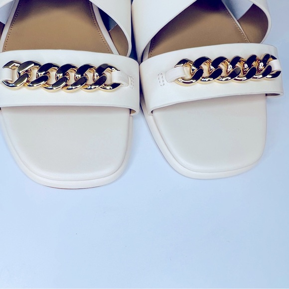 Michael Michael Kors Shawna Chain Sandals Cream 6 NWT - Picture 5 of 7